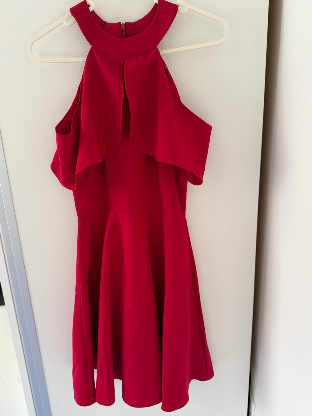 Red Halter Fit & Flare Dress